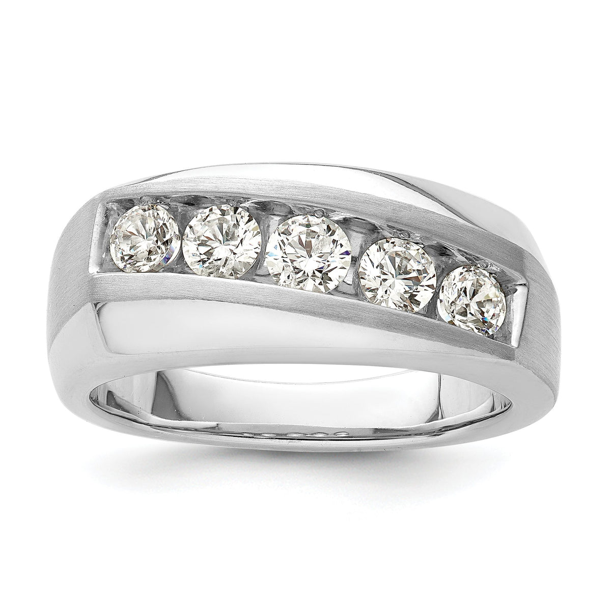 Men's Lab-Grown Diamond Five-Stone Ring in 10K White Gold (1 ct. tw.), Size 10 - Sophia Jewelers Main image
