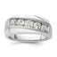 10k White Gold 1 carat Lab Grown Diamond VS/SI+ G+ Five Stone Complete Men's Ring