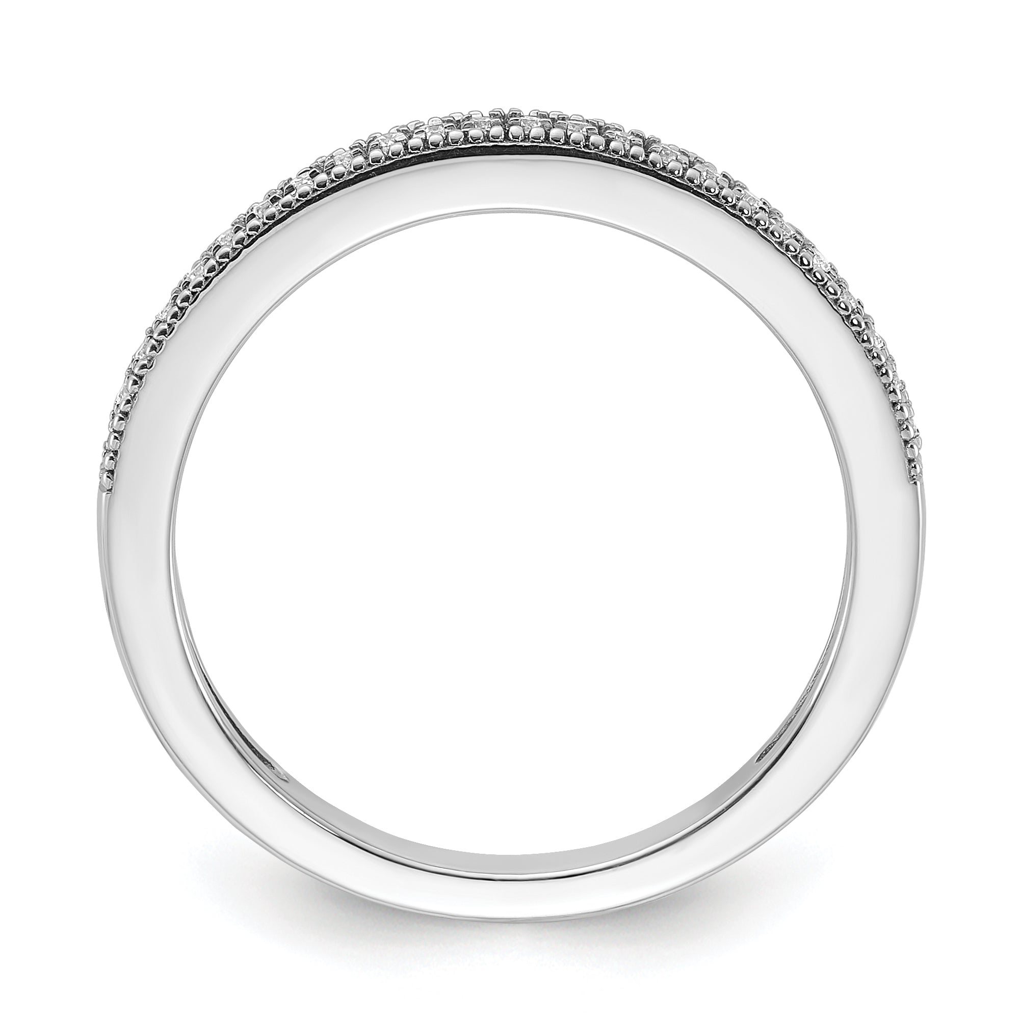 14k White Gold 1/8 carat Lab Grown Diamond VS+ F+ Complete Wedding Band