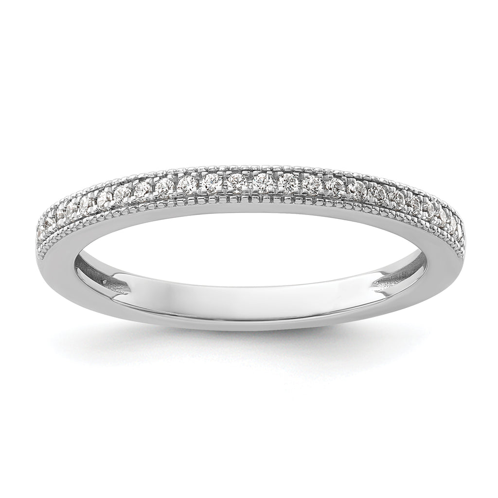 14k White Gold 1/8 carat Lab Grown Diamond VS+ F+ Complete Wedding Band
