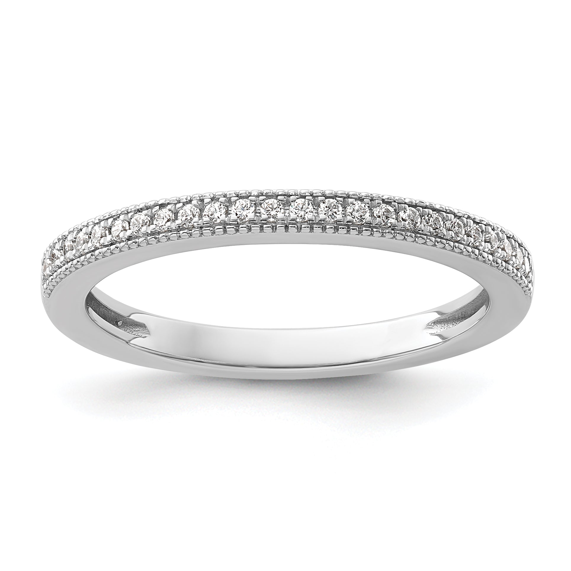 14k White Gold 1/8 carat Lab Grown Diamond VS+ F+ Complete Wedding Band