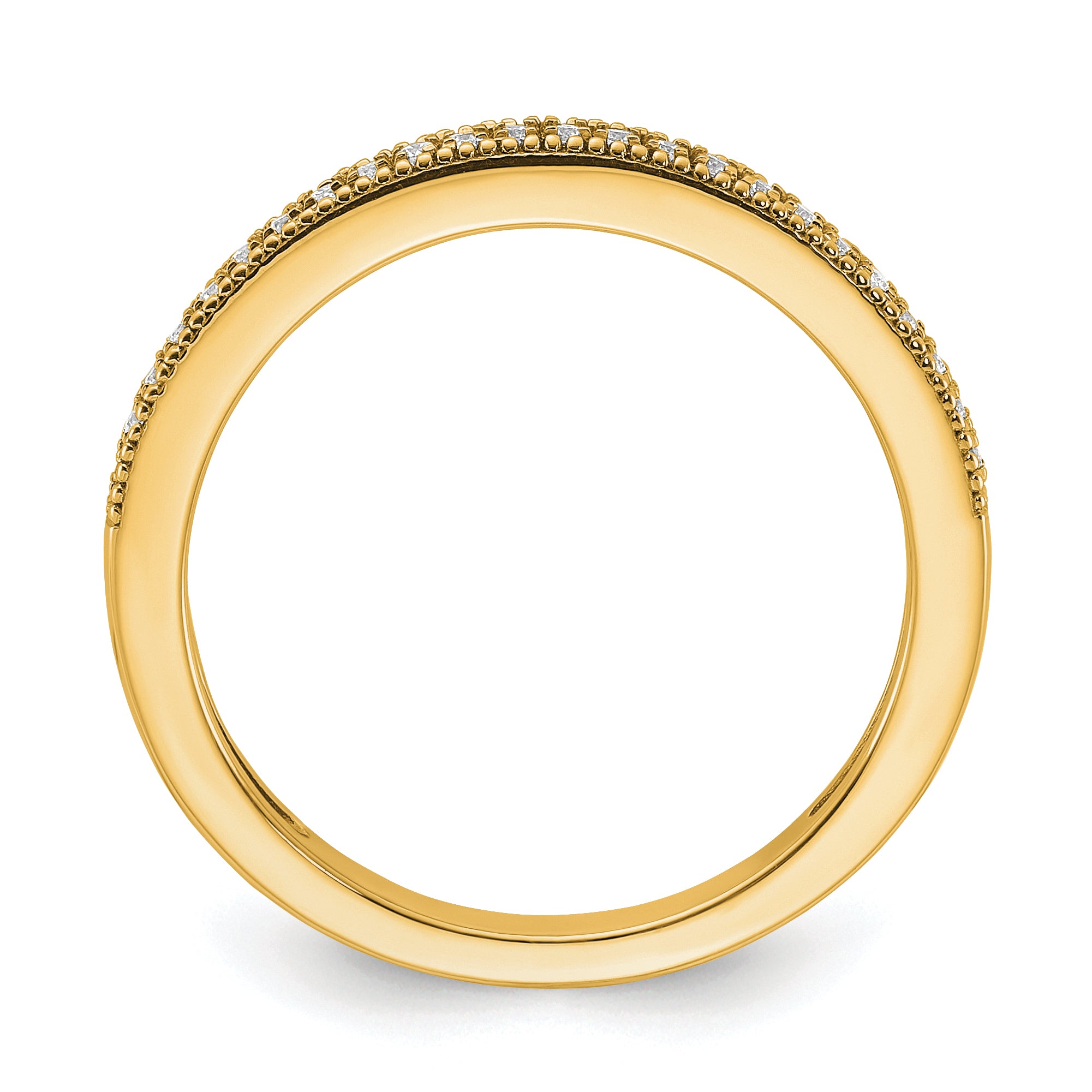 14k 1/8 carat Lab Grown Diamond VS+ F+ Complete Wedding Band Secondary image