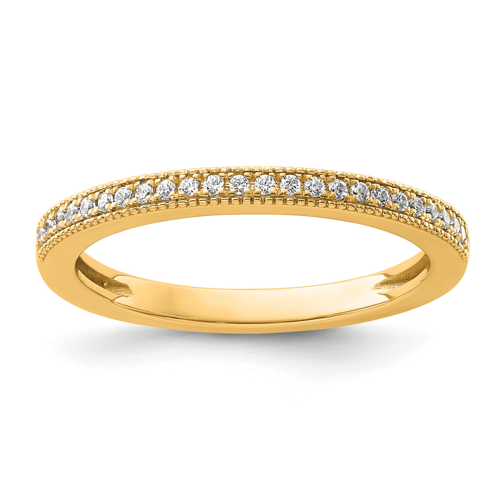 14k 1/8 carat Lab Grown Diamond VS+ F+ Complete Wedding Band