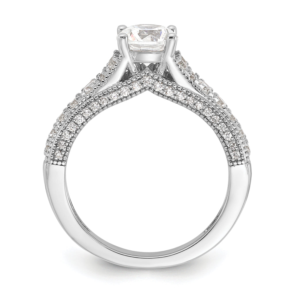 14k White Gold 1 5/8 carat Certified Lab Grown Diamond VS/SI+ G+ Round Complete Engagement Ring