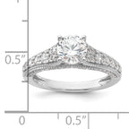 14k White Gold 1 5/8 carat Certified Lab Grown Diamond VS/SI+ G+ Round Complete Engagement Ring