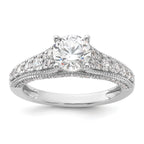 14k White Gold 1 5/8 carat Certified Lab Grown Diamond VS/SI+ G+ Round Complete Engagement Ring
