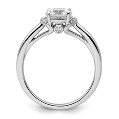 14k White Gold 1/20 carat Lab Grown Diamond VS/SI+ G+ 1 carat center Round Semi Mount Solitaire Engagement Ring