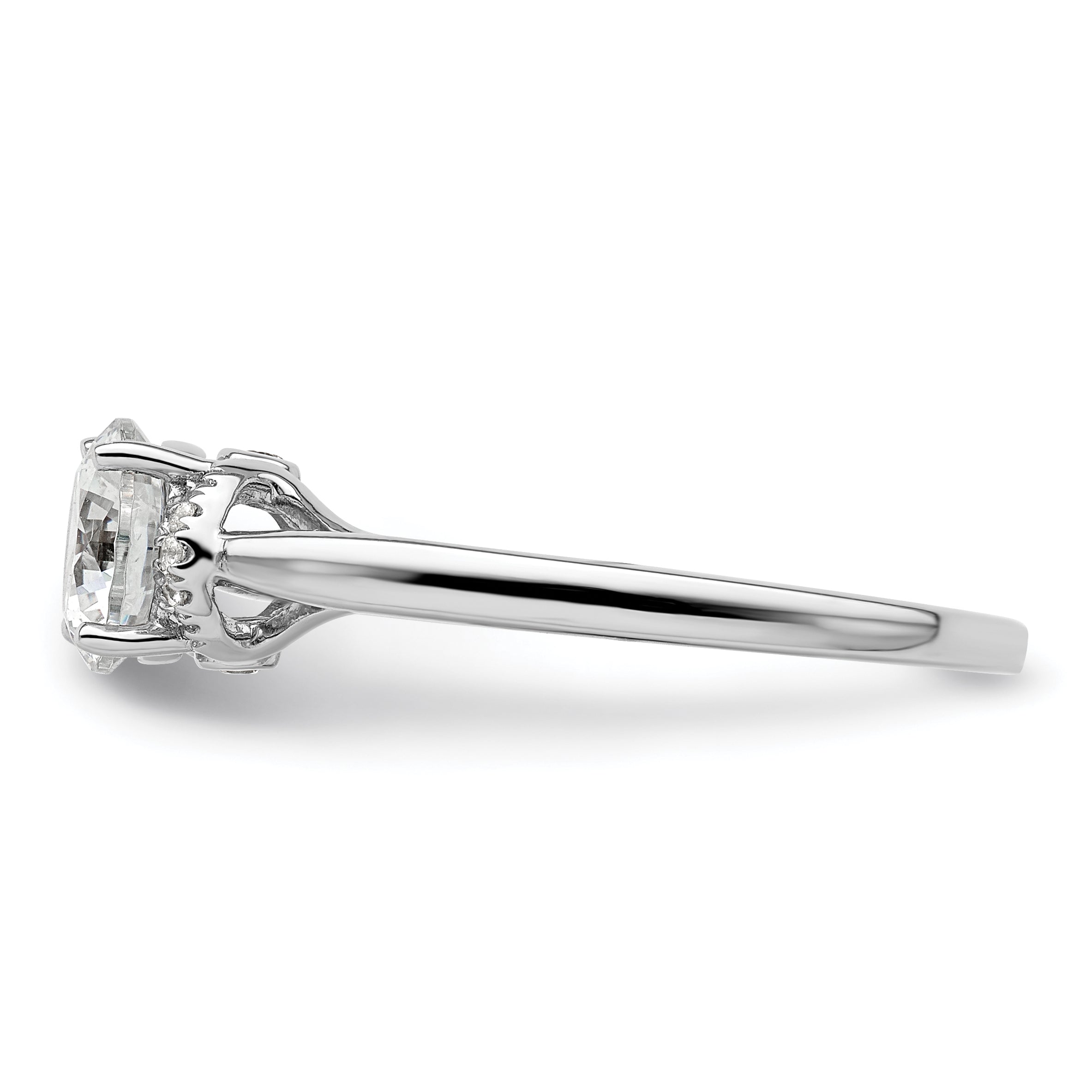 14k White Gold 1/20 carat Lab Grown Diamond VS/SI+ G+ 1 carat center Round Semi Mount Solitaire Engagement Ring