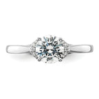 14k White Gold 1/20 carat Lab Grown Diamond VS/SI+ G+ 1 carat center Round Semi Mount Solitaire Engagement Ring