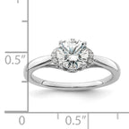 14k White Gold 1/20 carat Lab Grown Diamond VS/SI+ G+ 1 carat center Round Semi Mount Solitaire Engagement Ring