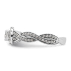 10k White Gold 3/4 carat Lab Grown Diamond VS/SI+ G+ Round Complete Fancy Halo Engagement Ring