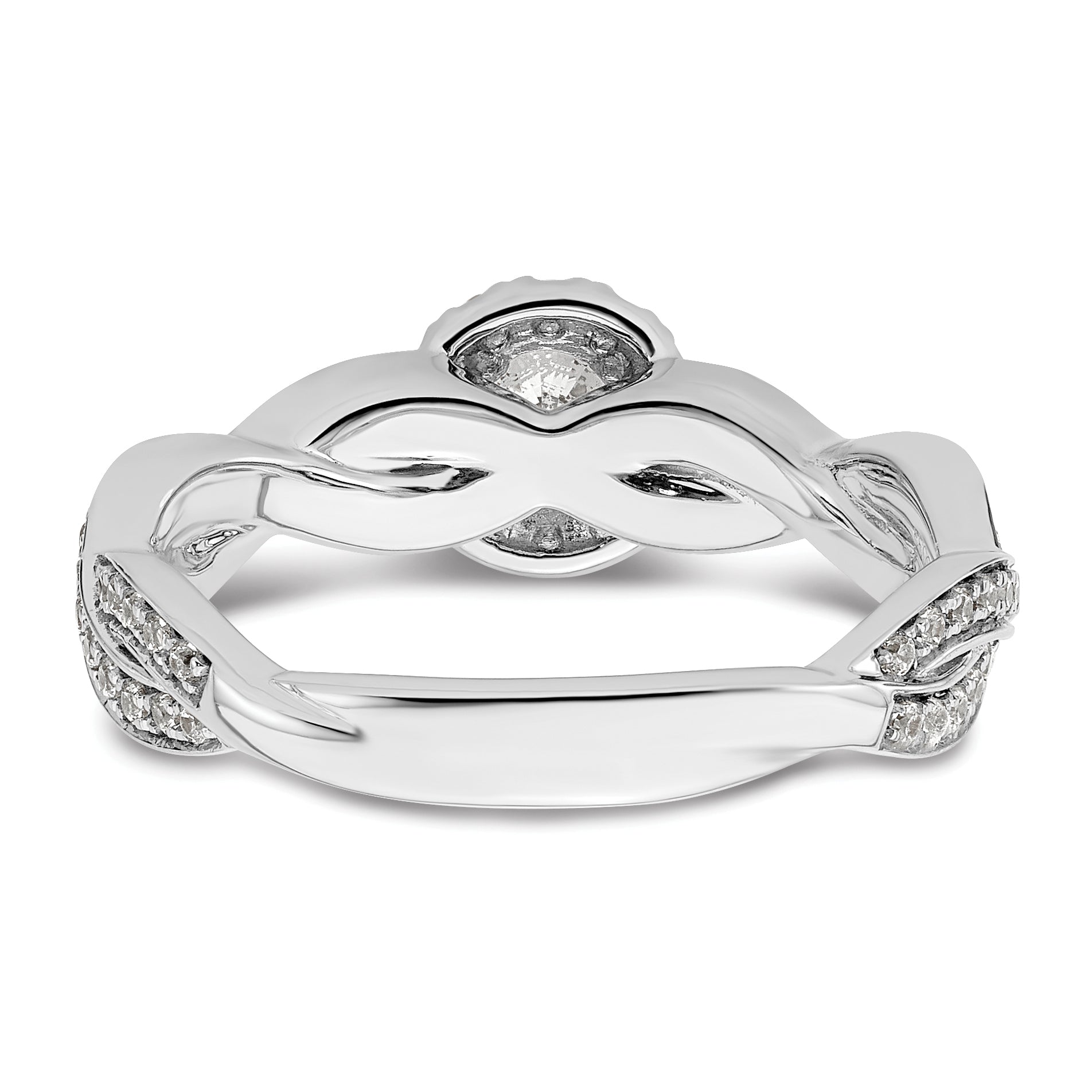 10k White Gold 3/4 carat Lab Grown Diamond VS/SI+ G+ Round Complete Fancy Halo Engagement Ring