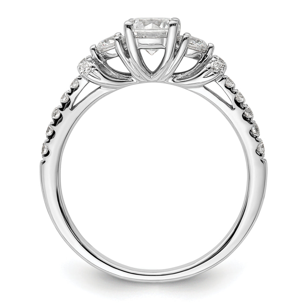 14k White Gold 3/8 carat Lab Grown Diamond VS/SI+ G+ 1/2 carat Center Semi Mount Engagement Ring
