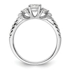 14k White Gold 3/8 carat Lab Grown Diamond VS/SI+ G+ 1/2 carat Center Semi Mount Engagement Ring