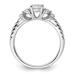 14k White Gold 3/8 carat Lab Grown Diamond VS/SI+ G+ 1/2 carat Center Semi Mount Engagement Ring