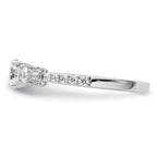 14k White Gold 3/8 carat Lab Grown Diamond VS/SI+ G+ 1/2 carat Center Semi Mount Engagement Ring