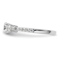 14k White Gold 3/8 carat Lab Grown Diamond VS/SI+ G+ 1/2 carat Center Semi Mount Engagement Ring