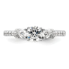 14k White Gold 3/8 carat Lab Grown Diamond VS/SI+ G+ 1/2 carat Center Semi Mount Engagement Ring