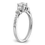 14k White Gold 3/8 carat Lab Grown Diamond VS/SI+ G+ 1/2 carat Center Semi Mount Engagement Ring