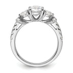 14k White Gold 3/4 carat Lab Grown Diamond VS/SI+ G+ 1 carat Center Semi Mount Engagement Ring