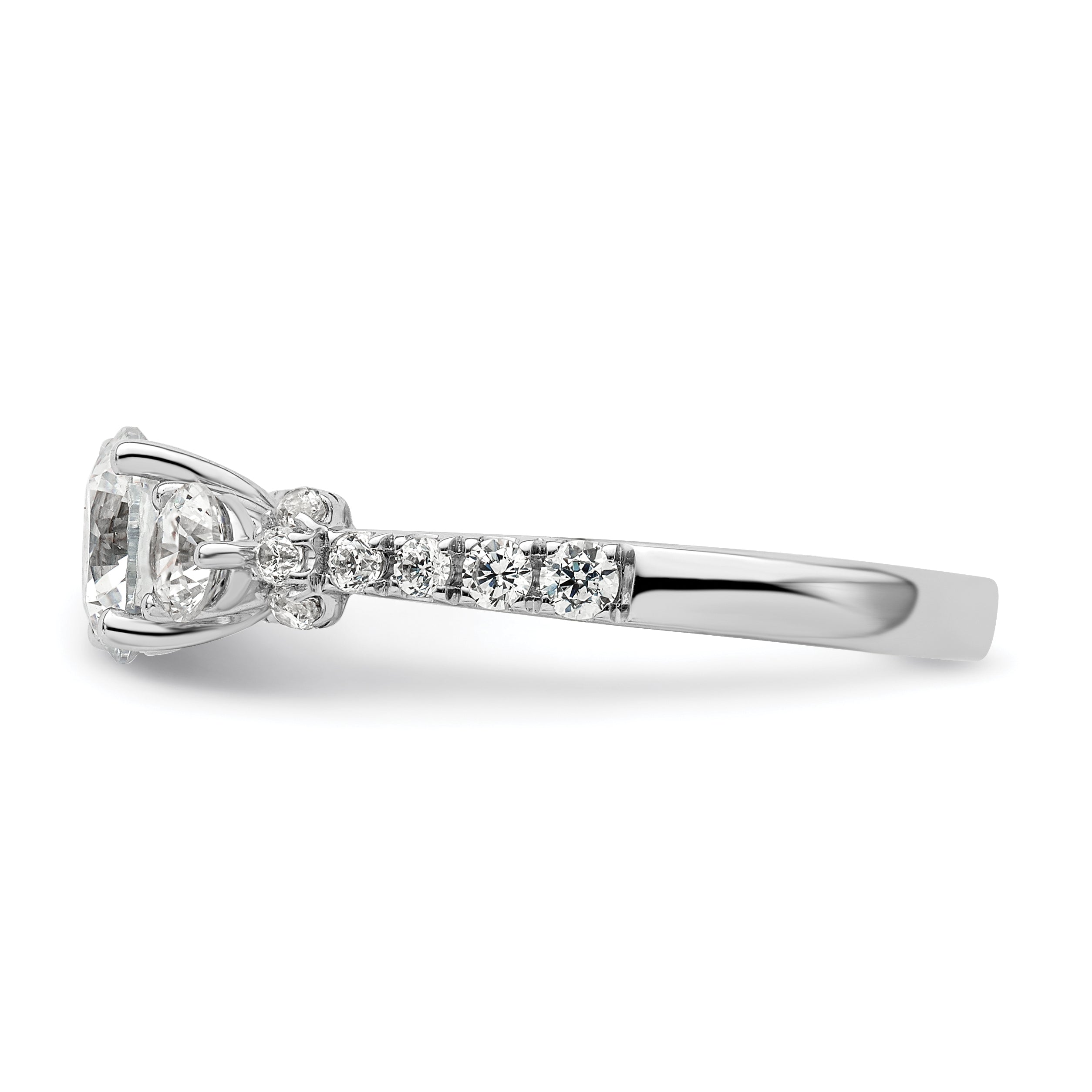14k White Gold 3/4 carat Lab Grown Diamond VS/SI+ G+ 1 carat Center Semi Mount Engagement Ring