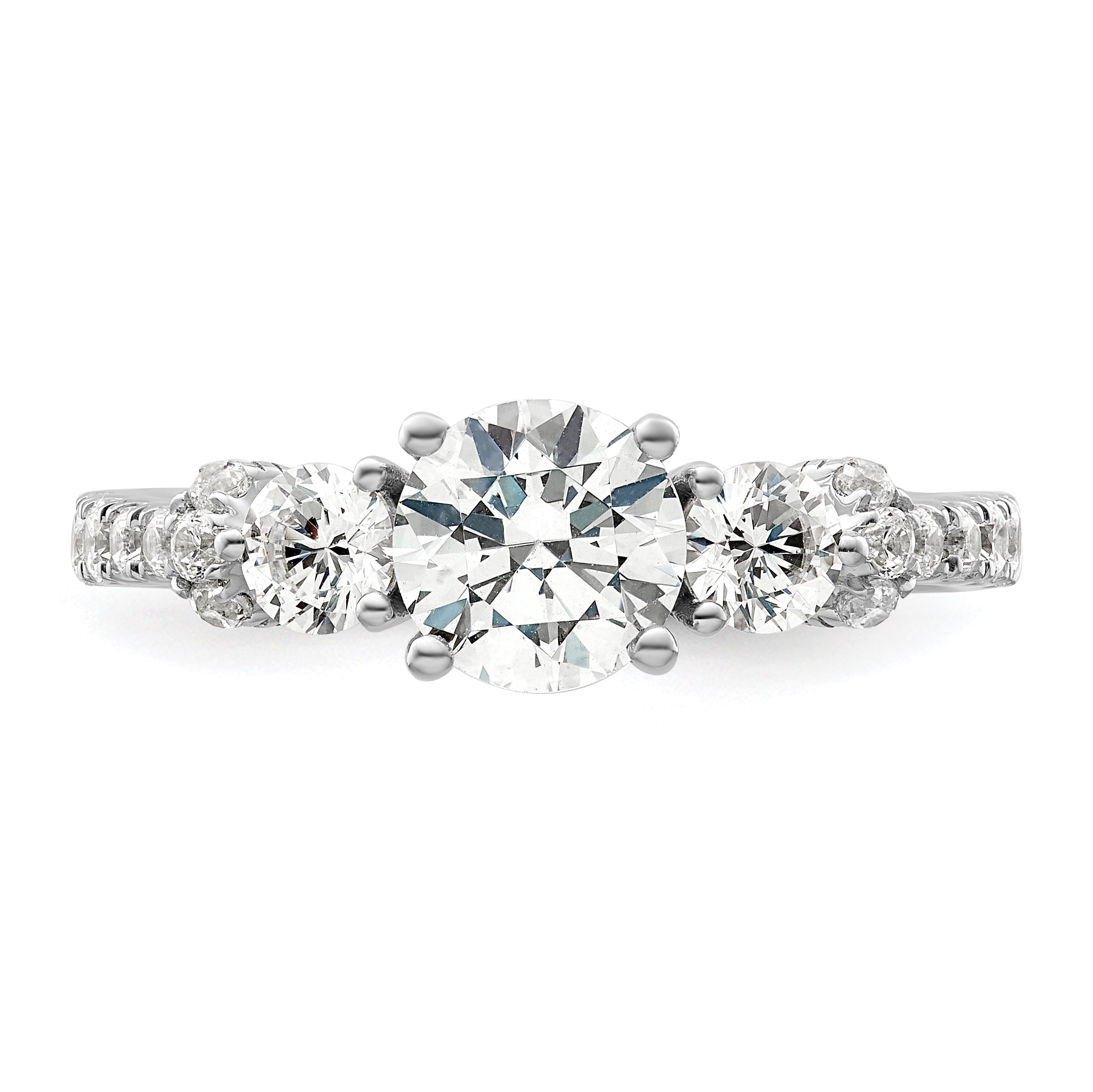 14k White Gold 3/4 carat Lab Grown Diamond VS/SI+ G+ 1 carat Center Semi Mount Engagement Ring