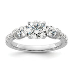 14k White Gold 3/4 carat Lab Grown Diamond VS/SI+ G+ 1 carat Center Semi Mount Engagement Ring