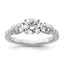 14k White Gold 3/4 carat Lab Grown Diamond VS/SI+ G+ 1 carat Center Semi Mount Engagement Ring