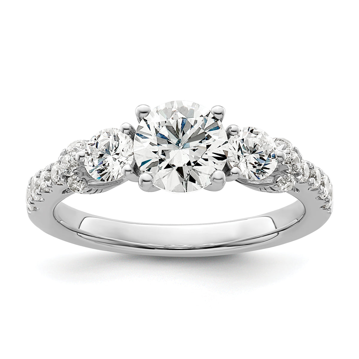 14k White Gold 3/4 carat Lab Grown Diamond VS/SI+ G+ 1 carat Center Semi Mount Engagement Ring