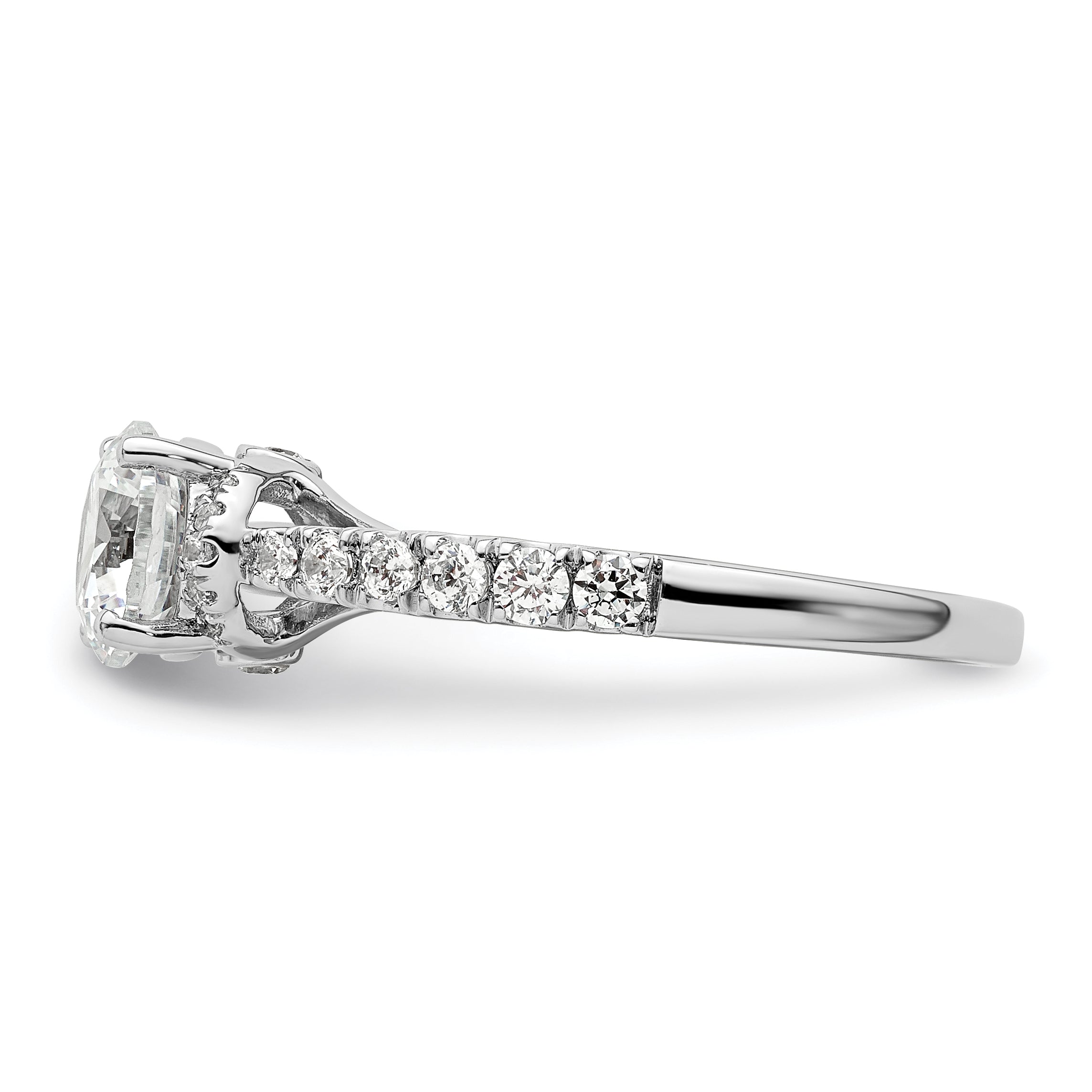 14k White Gold 1/3 carat Lab Grown Diamond VS/SI+ G+ 1 carat center Round Semi Mount Engagement Ring