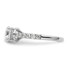 14k White Gold 1/3 carat Lab Grown Diamond VS/SI+ G+ 1 carat center Round Semi Mount Engagement Ring