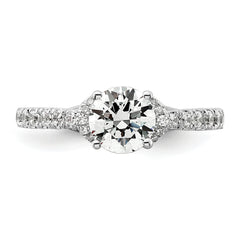 14k White Gold 1/3 carat Lab Grown Diamond VS/SI+ G+ 1 carat center Round Semi Mount Engagement Ring