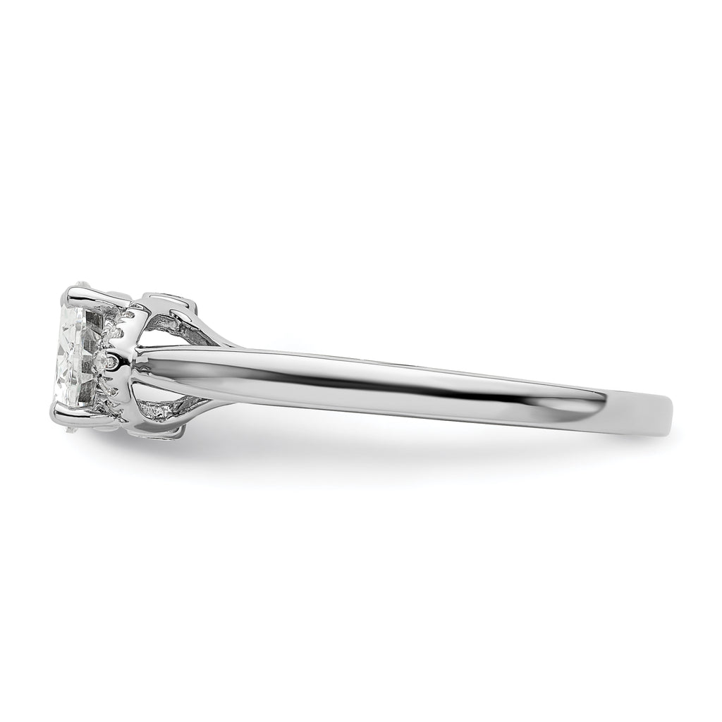 14k White Gold 1/20 carat Lab Grown Diamond VS/SI+ G+ 1 carat Center East-West Oval Semi Mount Engagement Ring