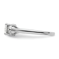 14k White Gold 1/20 carat Lab Grown Diamond VS/SI+ G+ 1 carat Center East-West Oval Semi Mount Engagement Ring