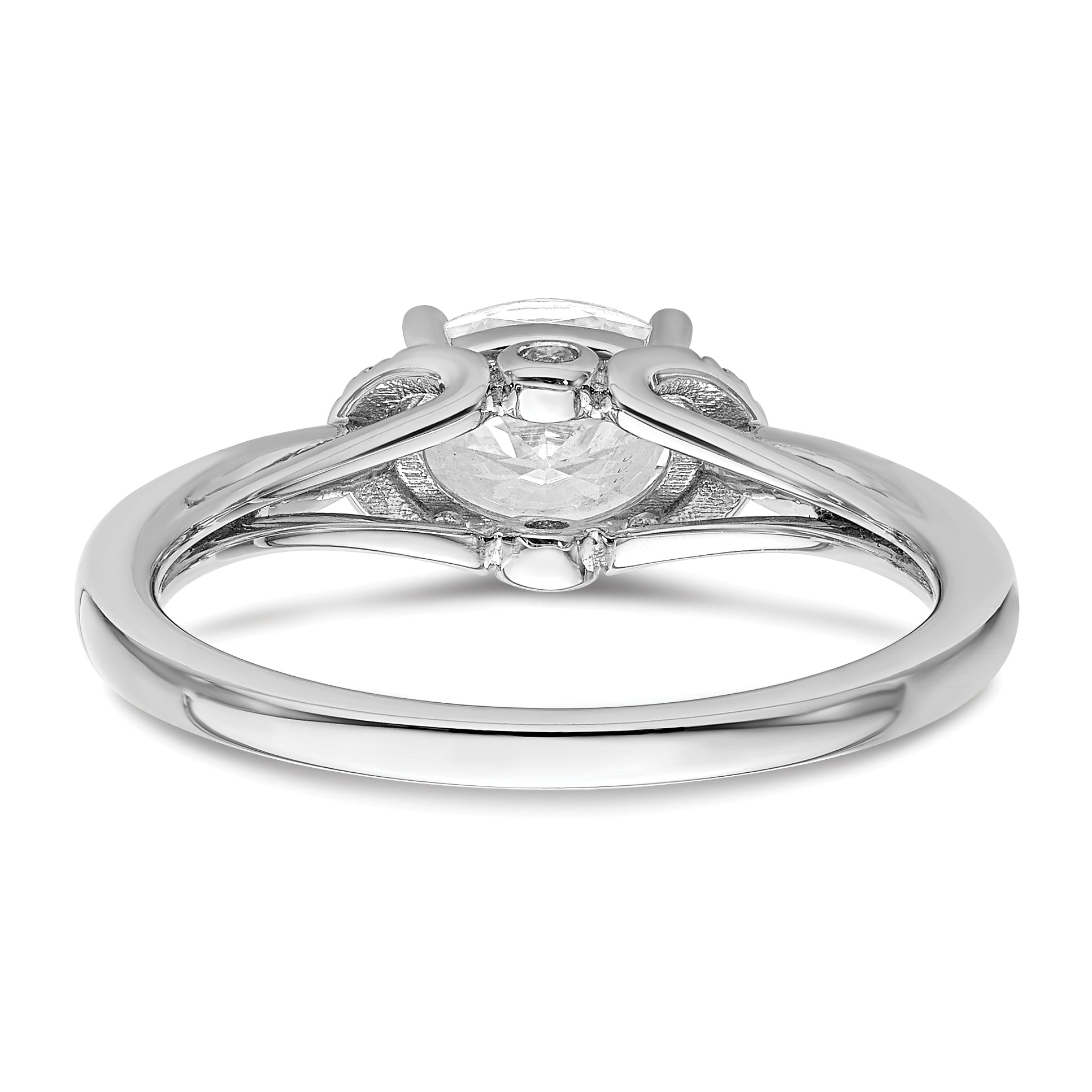 14k White Gold 1/20 carat Lab Grown Diamond VS/SI+ G+ 1 carat Center East-West Oval Semi Mount Engagement Ring