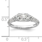 14k White Gold 1/3 carat Lab Grown Diamond VS/SI+ G+ 1 carat Center East-West Marquise Semi Mount Engagement Ring