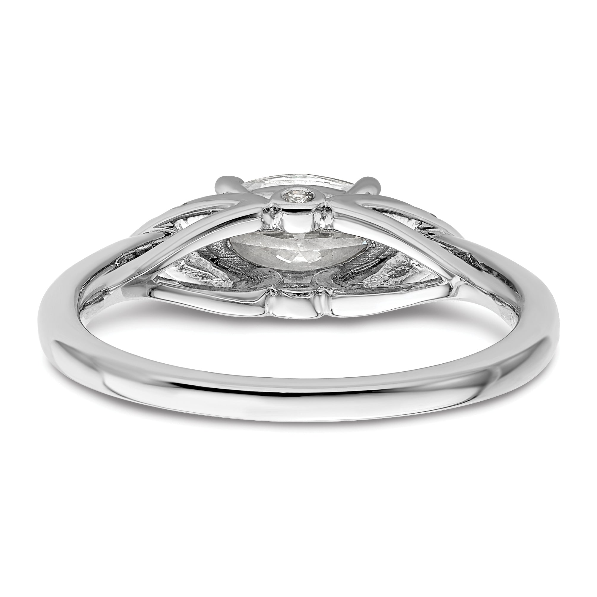14k White Gold 1/20 carat Lab Grown Diamond VS/SI+ G+ 1 carat Center East-West Marquise Semi Mount Engagement Ring