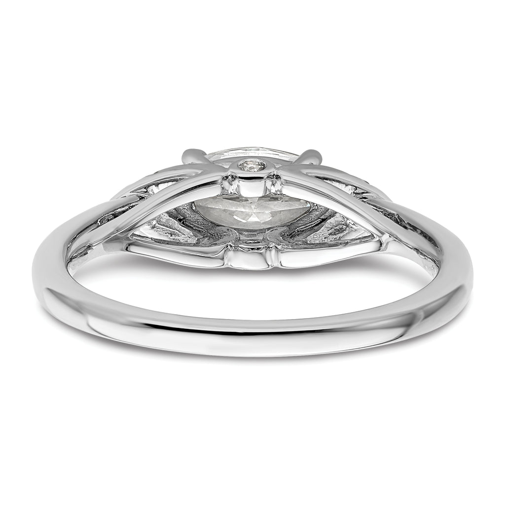 14k White Gold 1/20 carat Lab Grown Diamond VS/SI+ G+ 1 carat Center East-West Marquise Semi Mount Engagement Ring