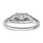 14k White Gold 1/20 carat Lab Grown Diamond VS/SI+ G+ 1 carat Center East-West Marquise Semi Mount Engagement Ring