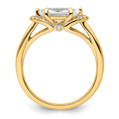 14k 1/20 carat Lab Grown Diamond VS/SI+ G+ 1 carat Center East-West Marquise Semi Mount Engagement Ring
