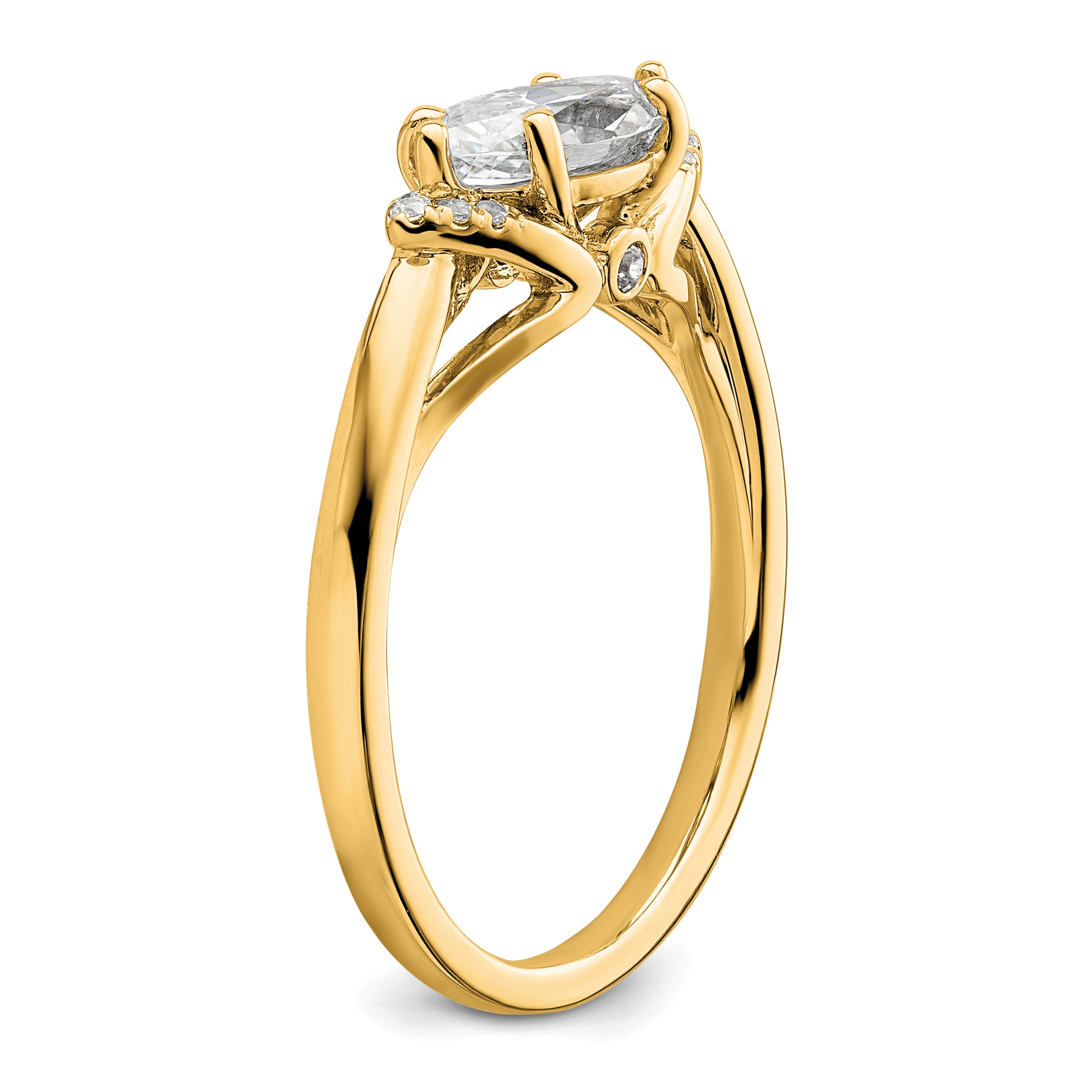 14k 1/20 carat Lab Grown Diamond VS/SI+ G+ 1 carat Center East-West Marquise Semi Mount Engagement Ring
