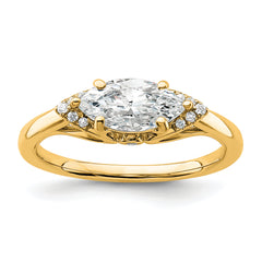 14k 1/20 carat Lab Grown Diamond VS/SI+ G+ 1 carat Center East-West Marquise Semi Mount Engagement Ring