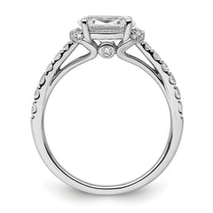14k White Gold 1/3 carat Lab Grown Diamond VS/SI+ G+ 1 carat East-West Oval Center Semi Mount Engagement Ring