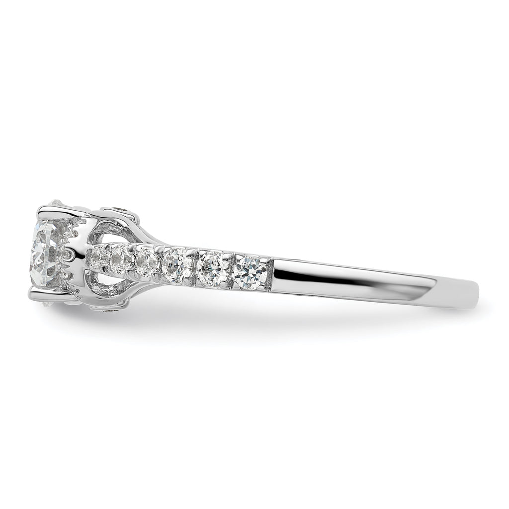 14k White Gold 1/3 carat Lab Grown Diamond VS/SI+ G+ 1 carat East-West Oval Center Semi Mount Engagement Ring