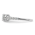 14k White Gold 1/3 carat Lab Grown Diamond VS/SI+ G+ 1 carat East-West Oval Center Semi Mount Engagement Ring