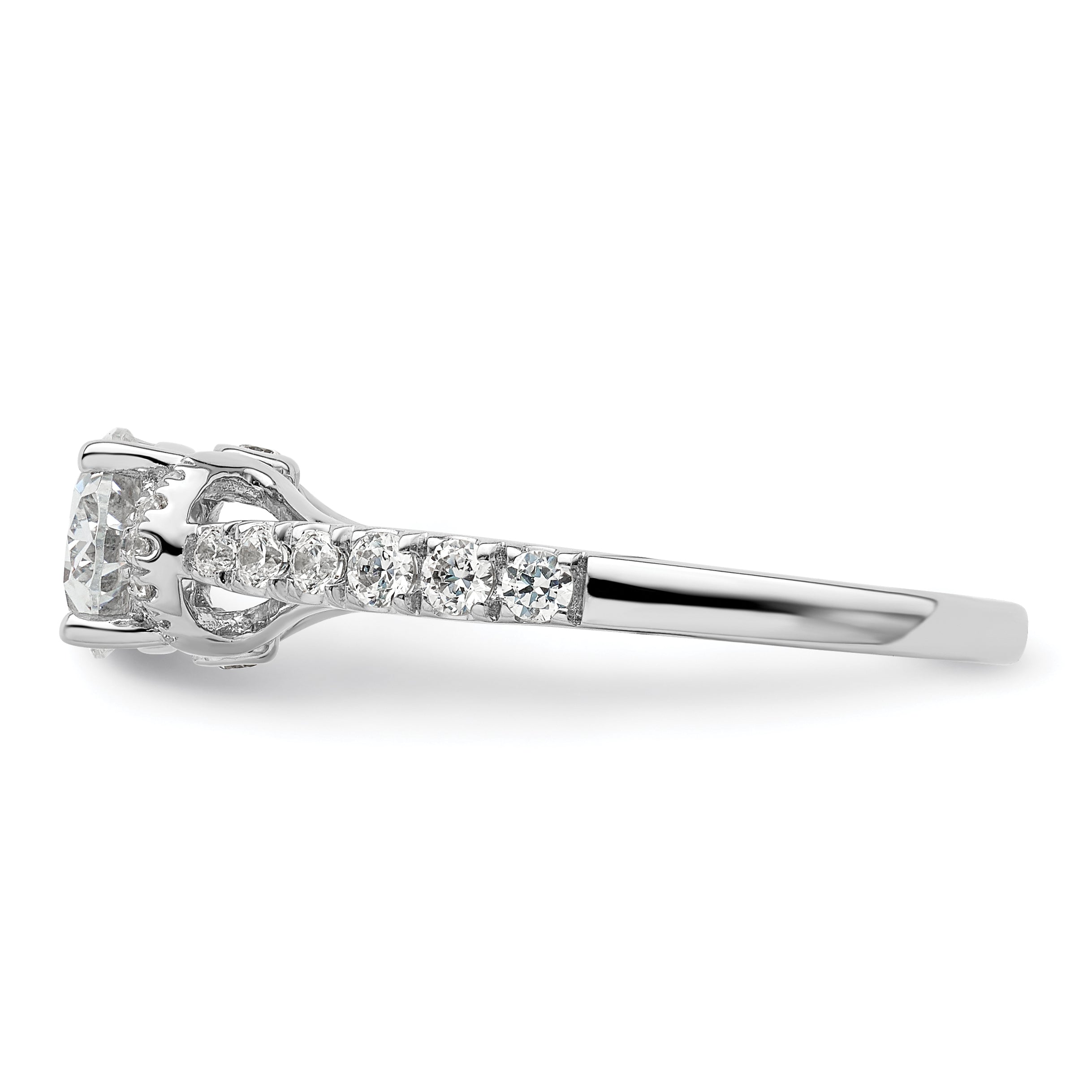 14k White Gold 1/3 carat Lab Grown Diamond VS/SI+ G+ 1 carat East-West Oval Center Semi Mount Engagement Ring