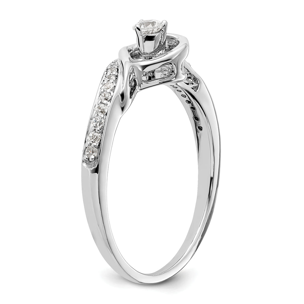 First Promise 14k White Gold 1/5 carat Lab Grown Diamond VS/SI+ G+ Complete Petite Engagement Ring