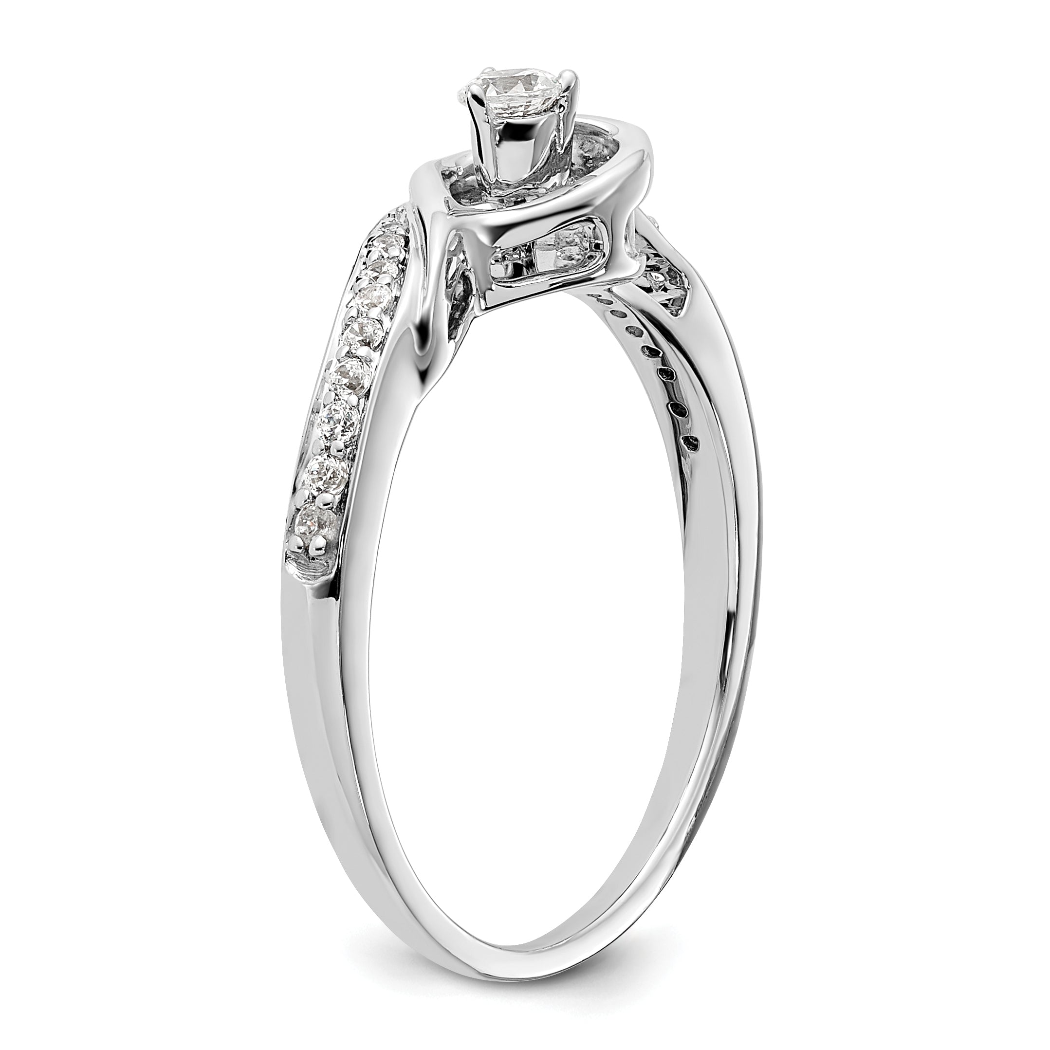 First Promise 14k White Gold 1/5 carat Lab Grown Diamond VS/SI+ G+ Complete Petite Engagement Ring