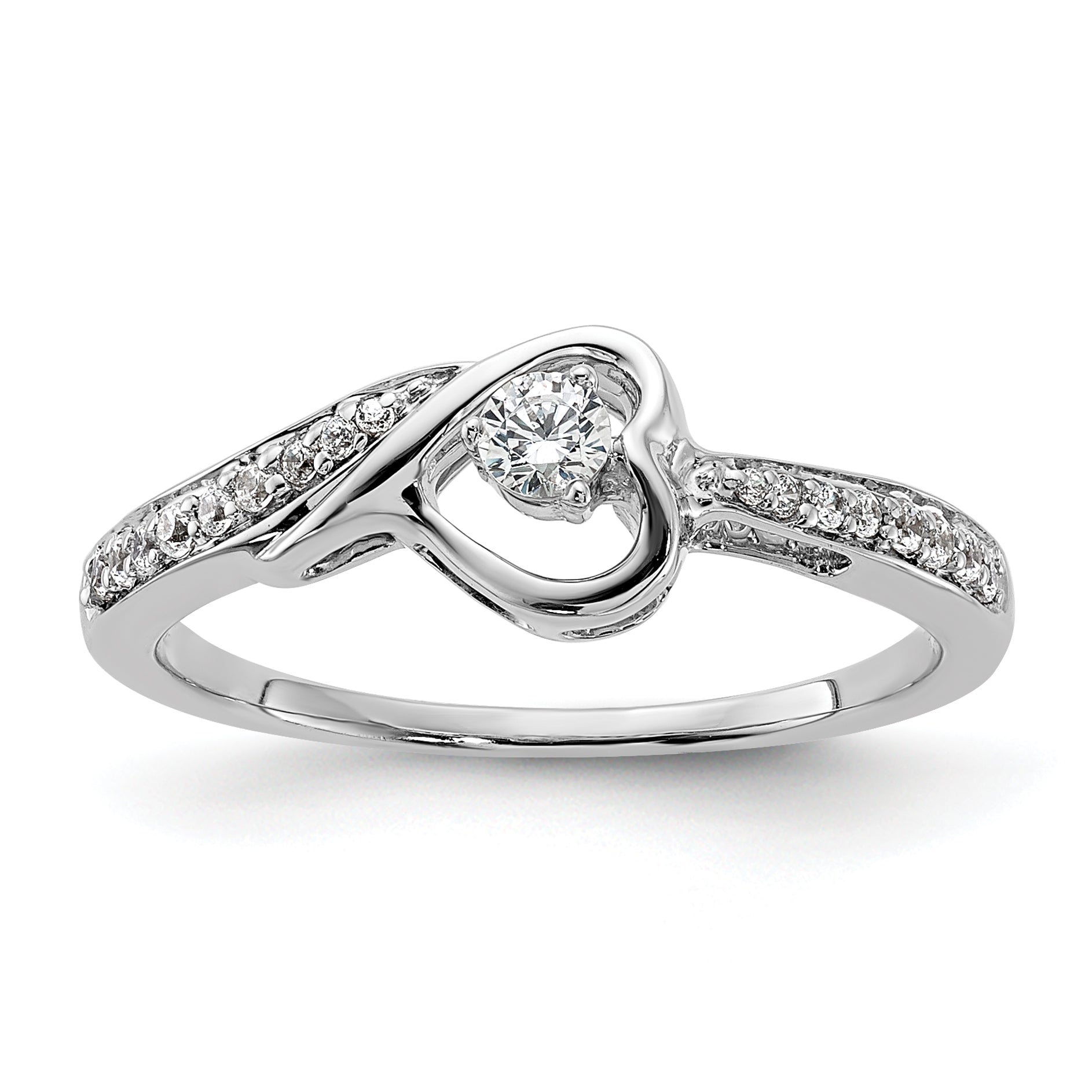 First Promise 14k White Gold 1/5 carat Lab Grown Diamond VS/SI+ G+ Complete Petite Engagement Ring Main image