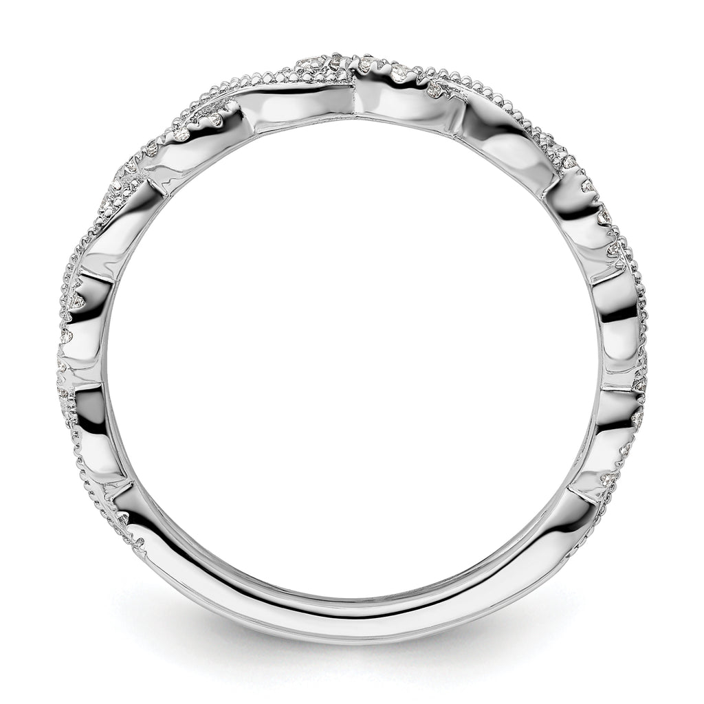 14k White Gold 1/6 carat Lab Grown Diamond VS/SI+ G+ Complete Wedding Band